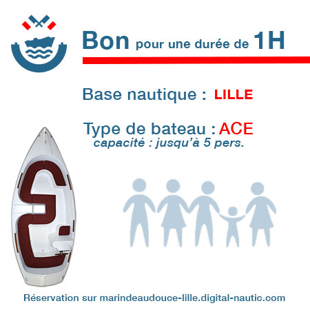 Bon cadeau pour un bateau type Ace pour une durée de 1H à Lille