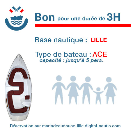 Bon cadeau pour un bateau type Ace pour une durée de 3H à Lille