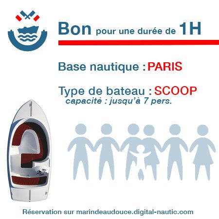 Bon cadeau pour un bateau type Scoop pour une durée de 1H